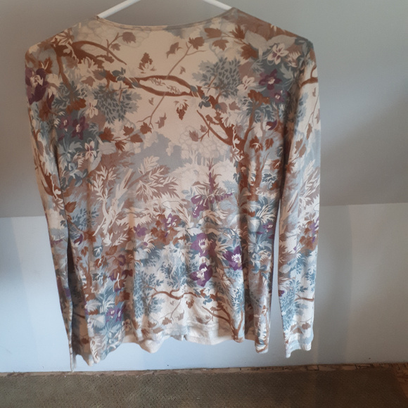 JJill Cardigan Sz XS Silk Blend Floral Print - Picture 4 of 7